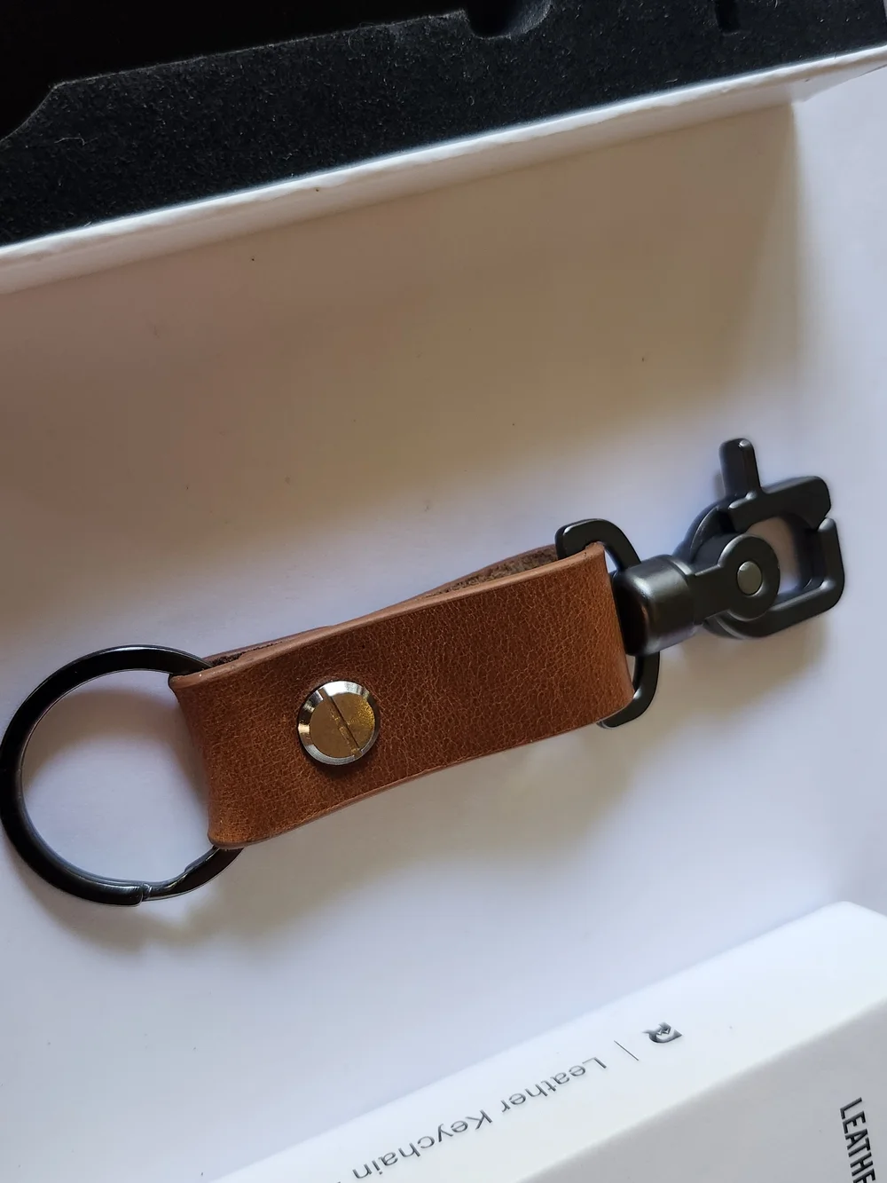 Brown Leather Key & Card Holder Keychain - The Ridge